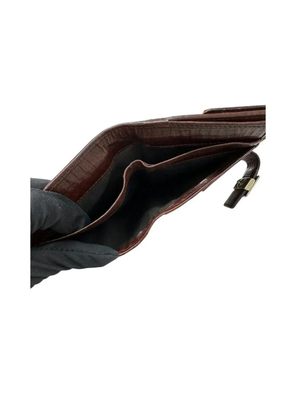 Fendi Zucca Brown Silver Leather Bifold Wallet